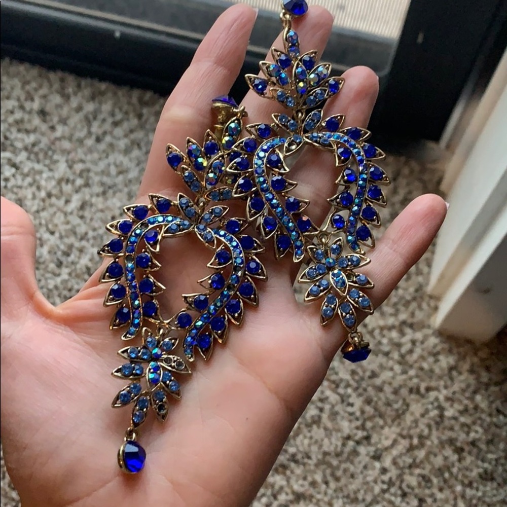 Blue long earrings